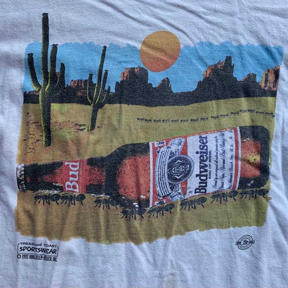 Vintage 90s 1995 Budweiser Bud Ants T-Shirt Singl… - image 2