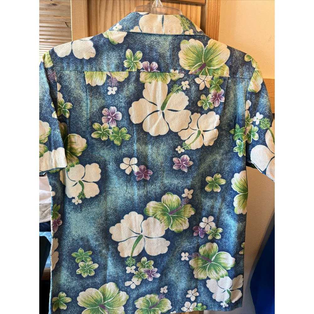 Other Pomare VTG Men’s Small Blue Floral Polyeste… - image 11