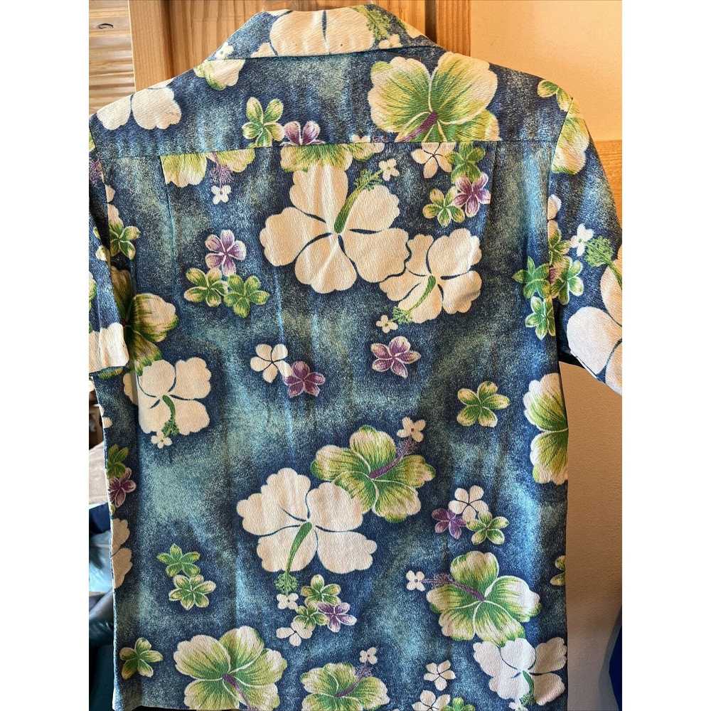 Other Pomare VTG Men’s Small Blue Floral Polyeste… - image 8