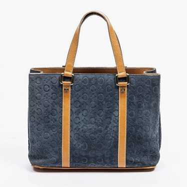 バッグ CELINE C MACADAM SUEDE TOTE HAND BAG CELINE C Macadam Canvas Hand Bag Suede Leather Yellow Gold