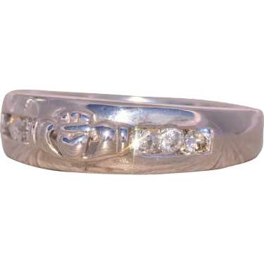 Irish Made Claddagh Ring with Natural Diamonds