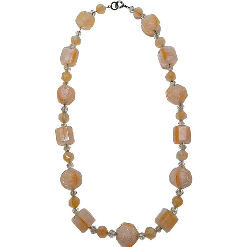 Vintage glass bead necklace - image 1
