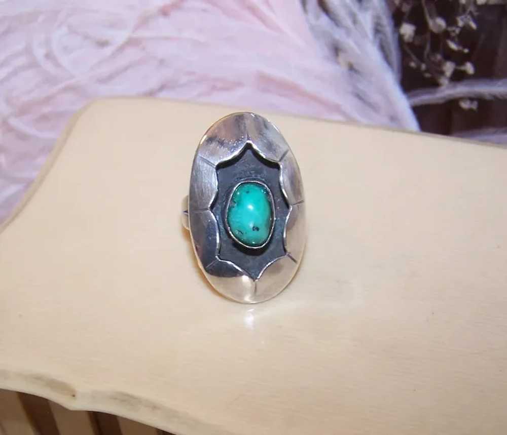 Native American Navajo Sterling Silver Turquoise … - image 2