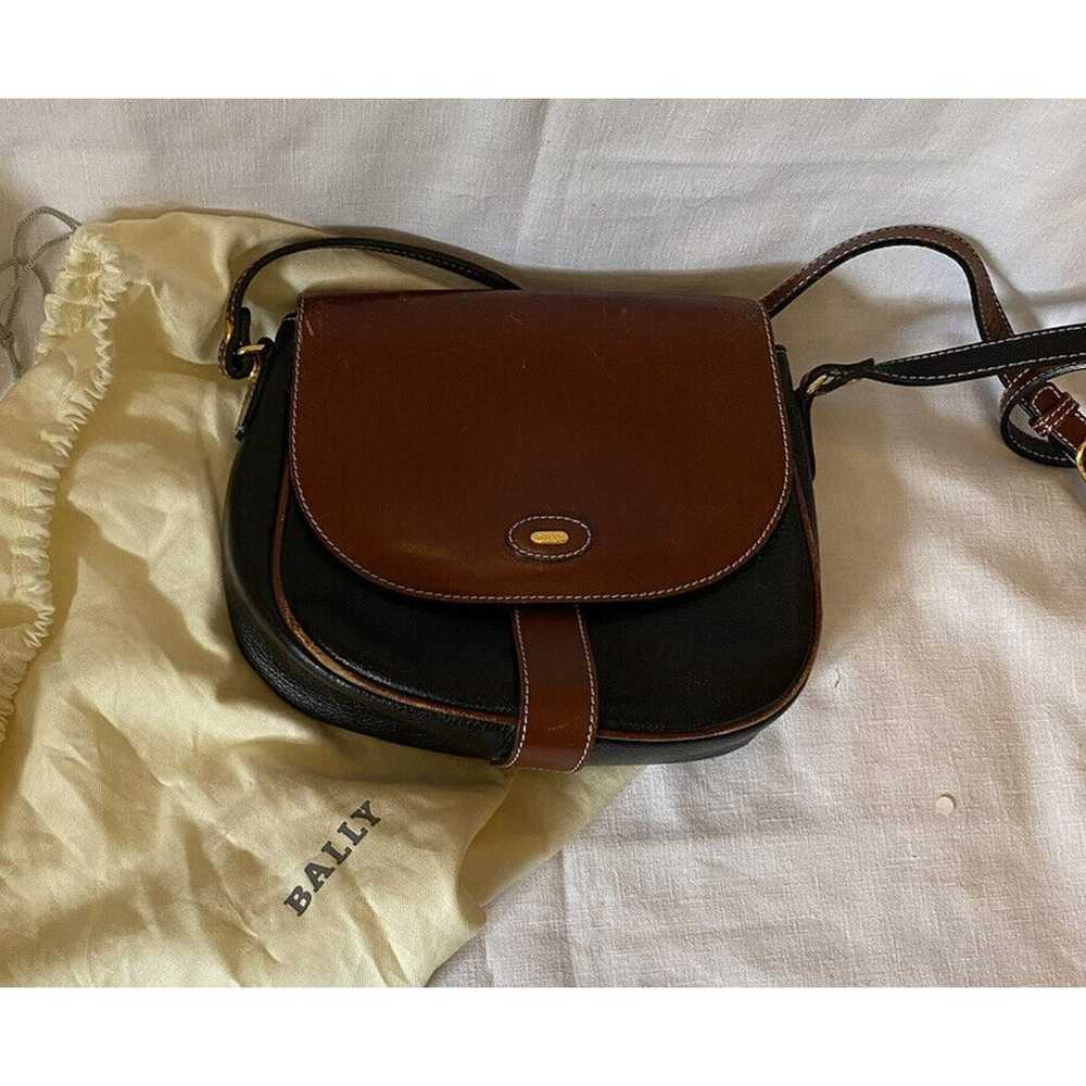 Vintage BALLY Crossbody Bag Two Tone Black Brown … - image 1