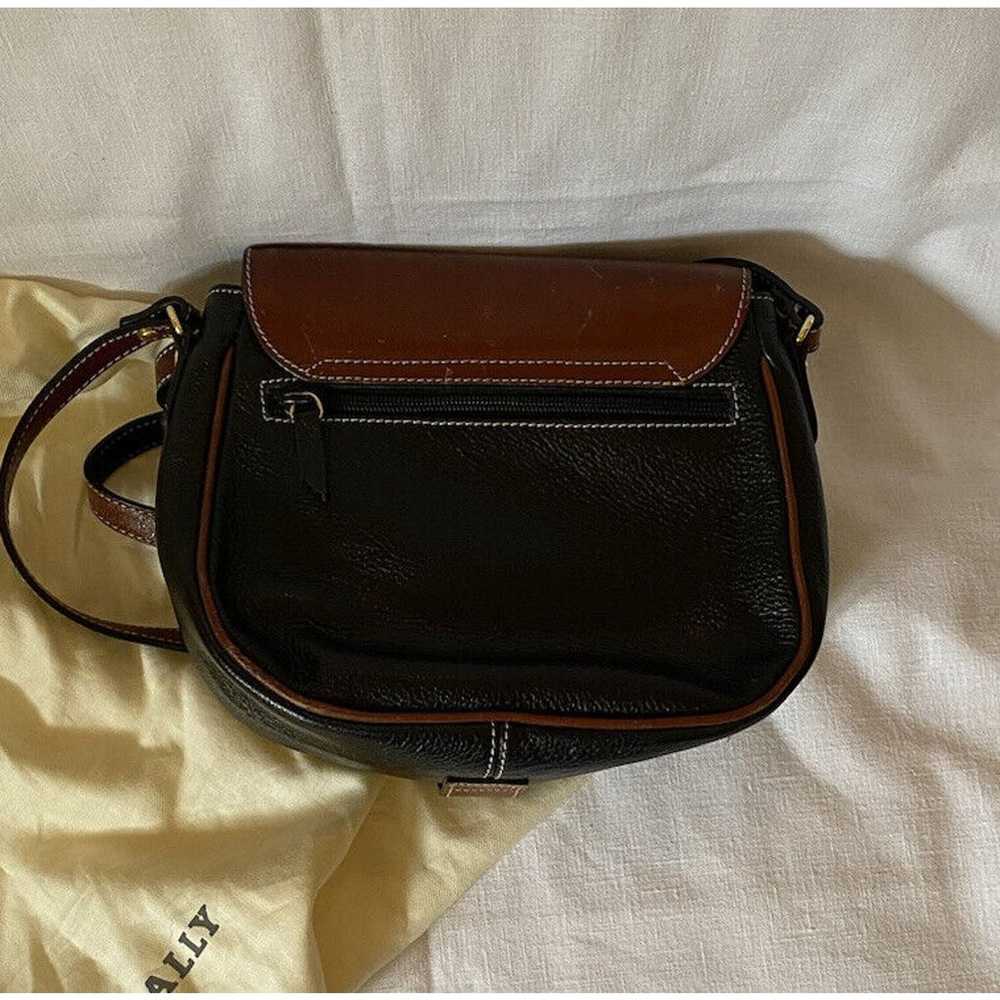 Vintage BALLY Crossbody Bag Two Tone Black Brown … - image 2