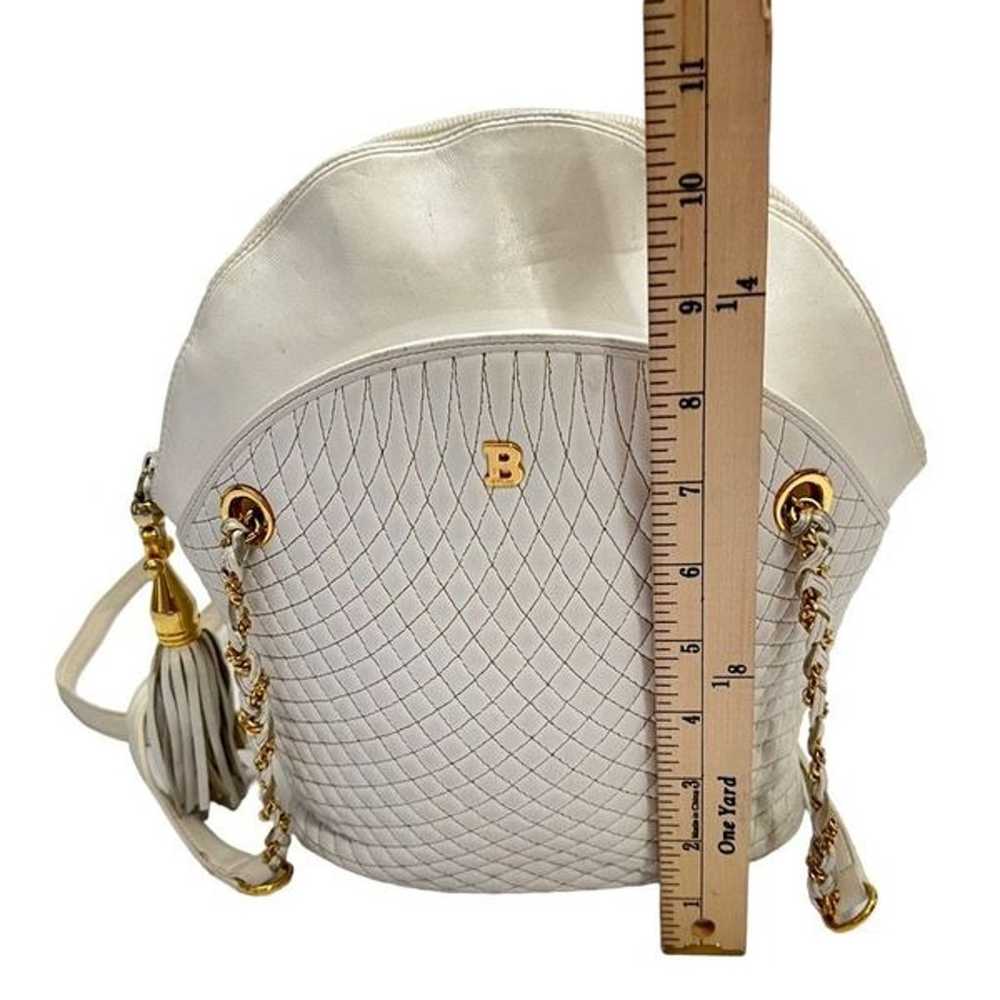 Bally* White Quilted Tassel Pulse Shoulder Bag Au… - image 7