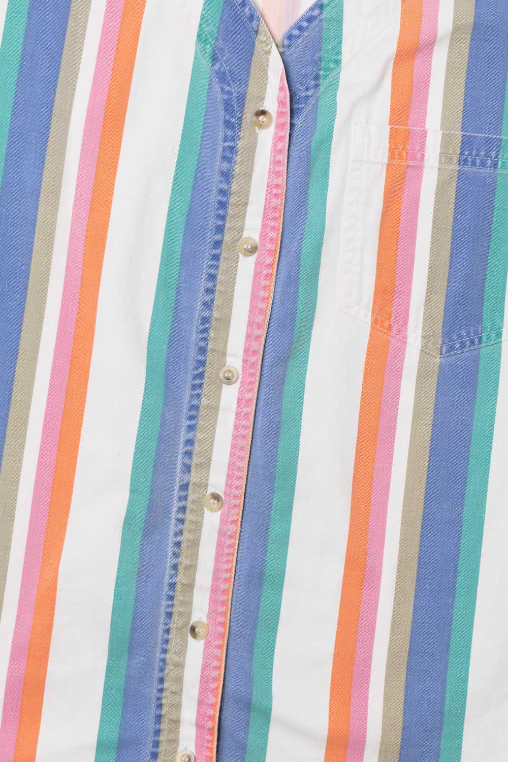 Vintage Striped Lightweight Cotton Sleeveless But… - image 3