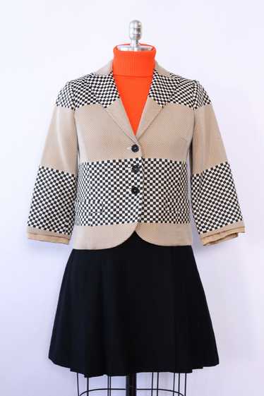 Etro Checkered Crop Blazer S