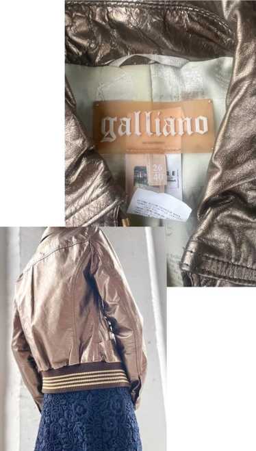 Galliano metallic leather jacket