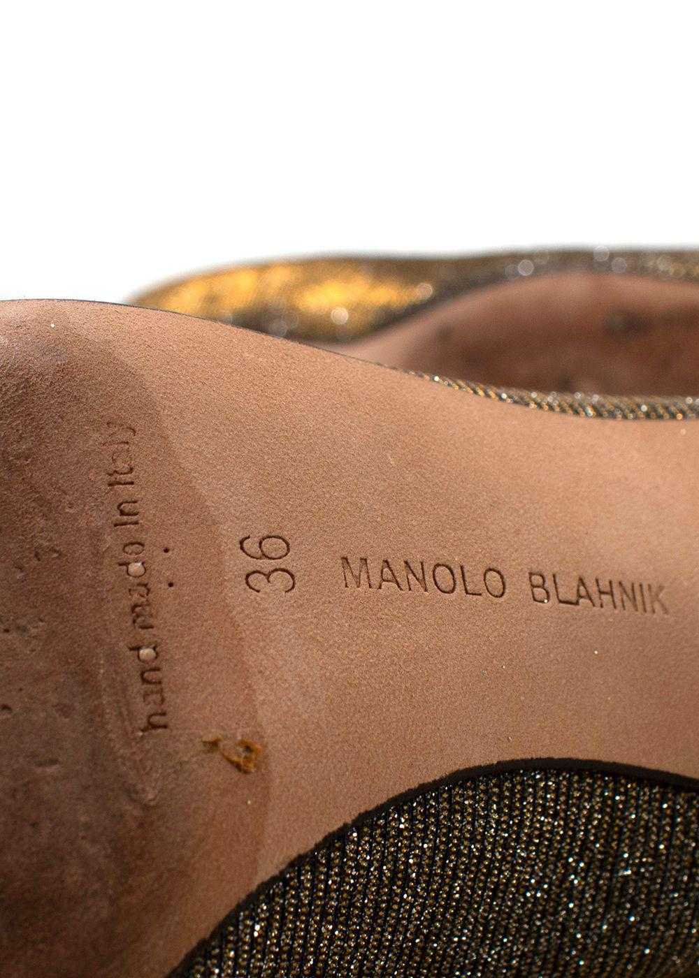 Managed by hewi Manolo Blahnik Gold and Silver Gl… - image 9