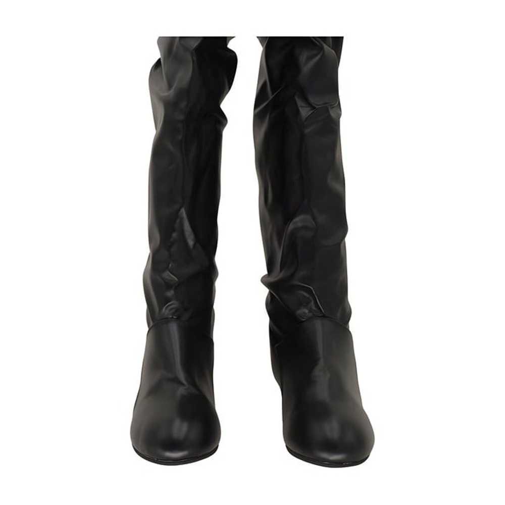 YASIRUN Black Slouchy Knee-High Boot Womens Shoes… - image 4