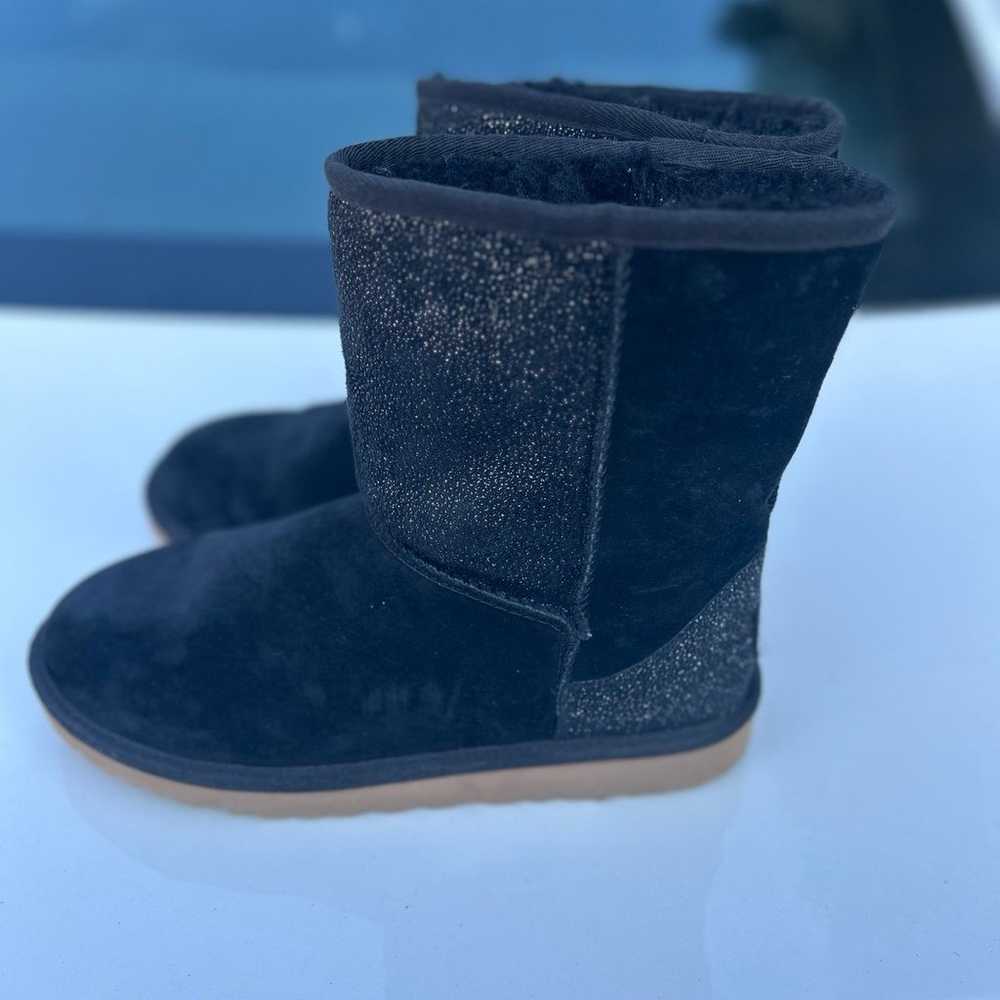 Black/sparkle Mid Short Ugg Boots Size 6 - image 2