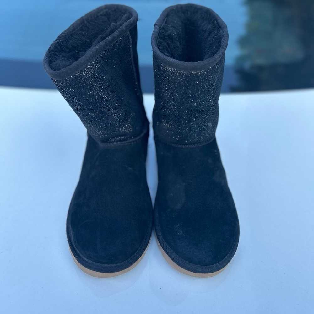 Black/sparkle Mid Short Ugg Boots Size 6 - image 3