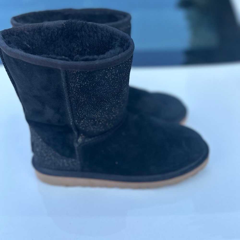 Black/sparkle Mid Short Ugg Boots Size 6 - image 4