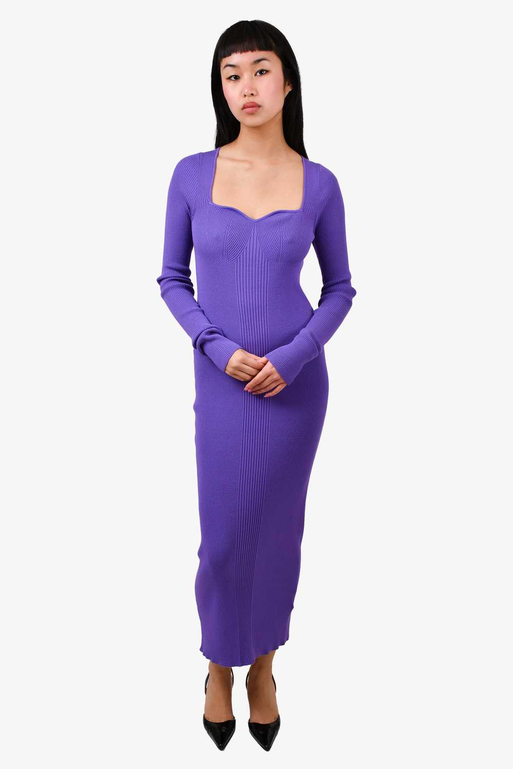 Remain Birger Purple Knit Sweetheart Maxi Dress S… - image 2