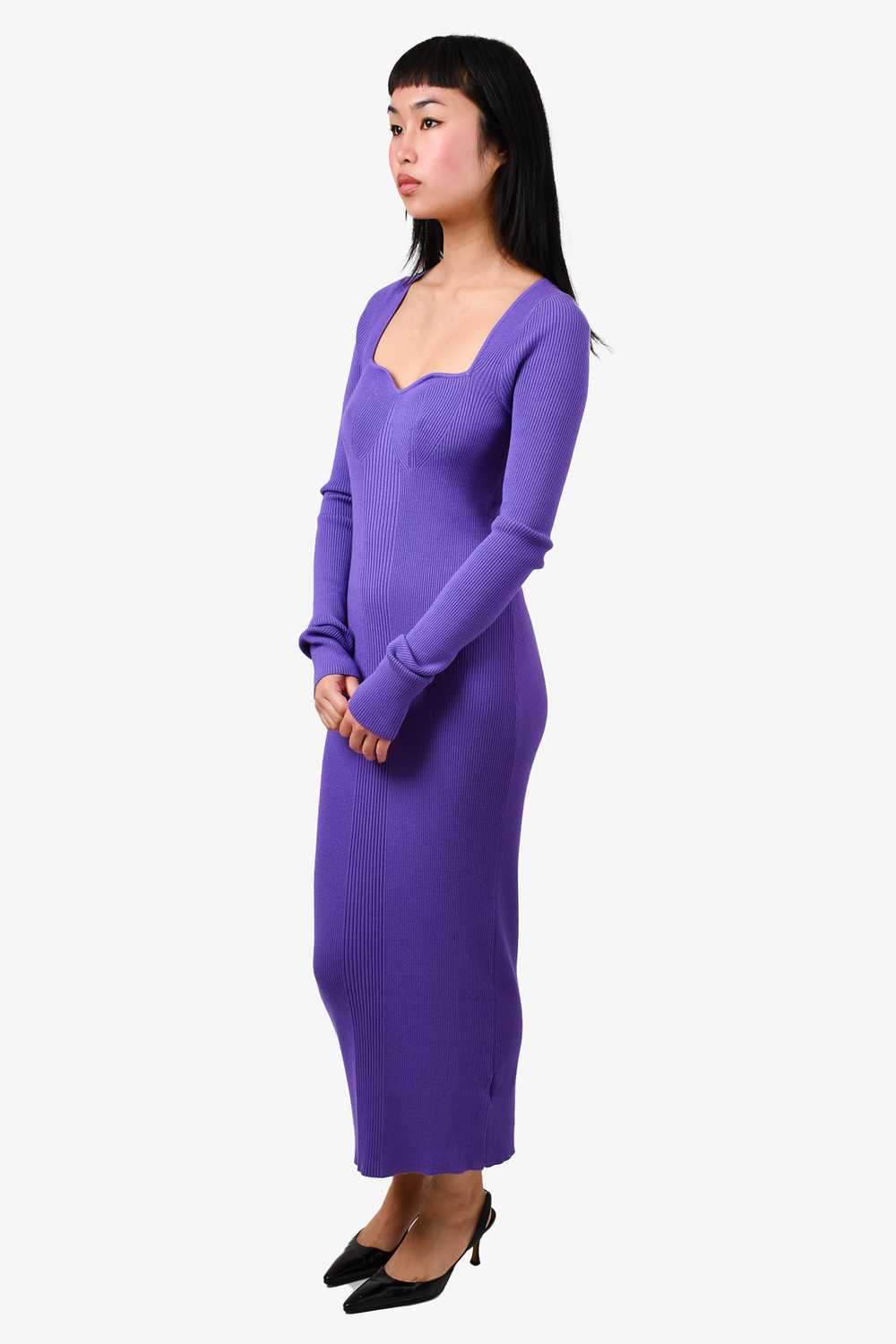 Remain Birger Purple Knit Sweetheart Maxi Dress S… - image 3