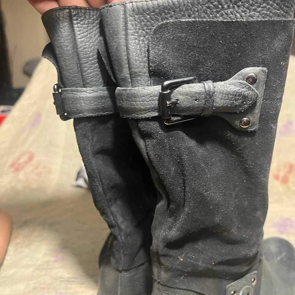 Vera Wang harness moto boots black leather size 5… - image 3