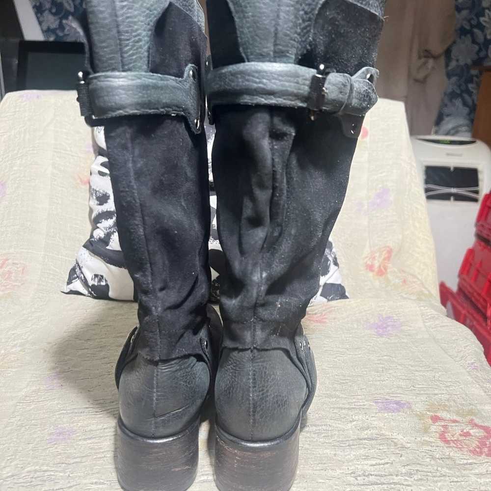 Vera Wang harness moto boots black leather size 5… - image 9