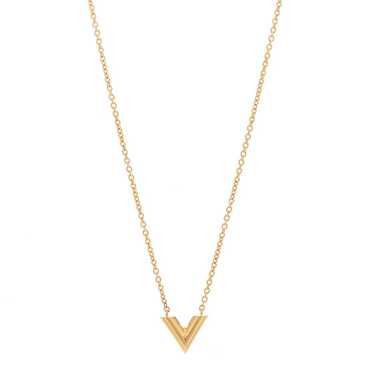 LOUIS VUITTON Brass Essential V Necklace Gold