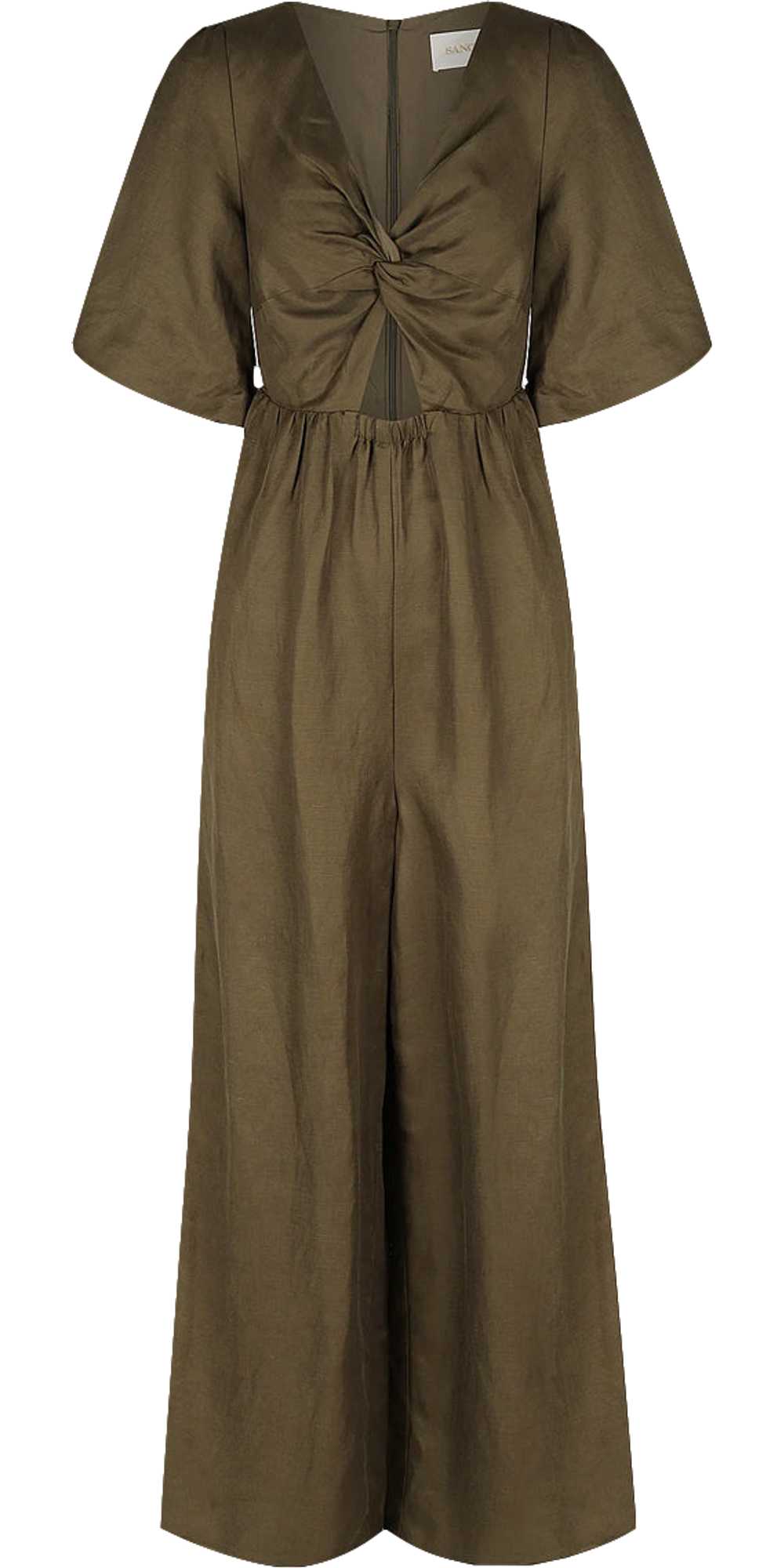 Sancia Olive Green Linen/tencel Blend Jumpsuit Bn… - image 3