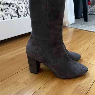 Stuart Weitzman Gray Suede Booties