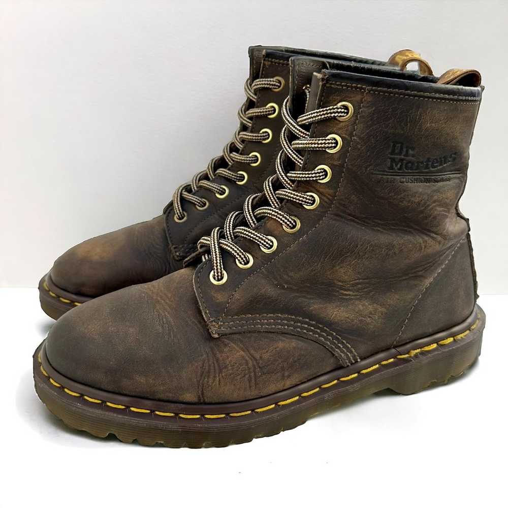 Vtg UK8 90s MIE Dr. Martens 1460 Greasy Waxy Brow… - image 4