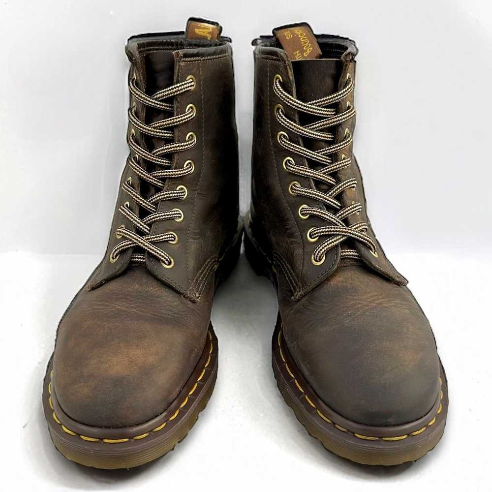 Vtg UK8 90s MIE Dr. Martens 1460 Greasy Waxy Brow… - image 7