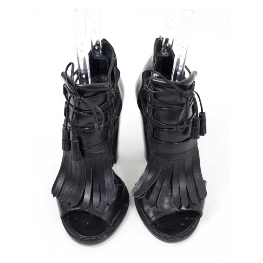 Neil Barrett Gladiator Leather Black Cutout Boots… - image 3