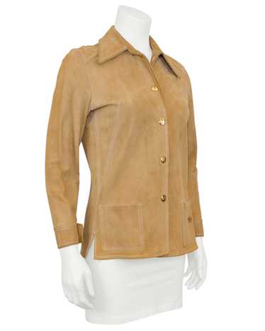 Celine Tan Suede Lightweight Jacket - image 1