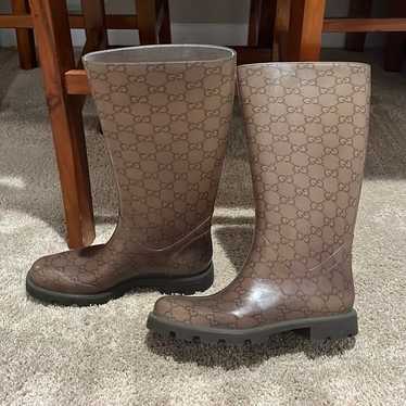 Gucci Monogram Rubber Rain Boots