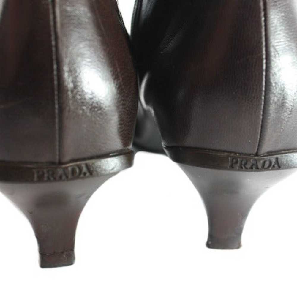 PRADA Short Brown Chain Plate Booties Size 6.5 - image 5