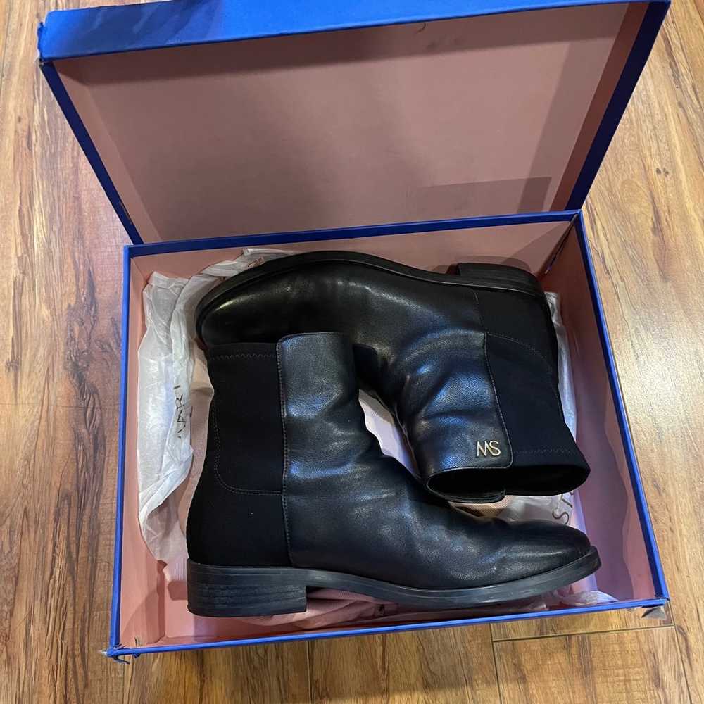 Stuart Weitzman Black Leather Kye City Booties Si… - image 11