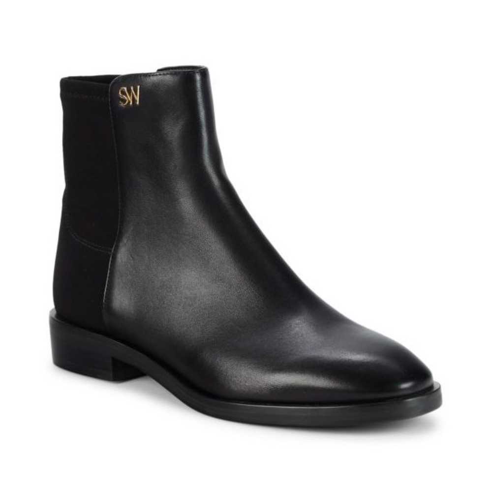 Stuart Weitzman Black Leather Kye City Booties Si… - image 1