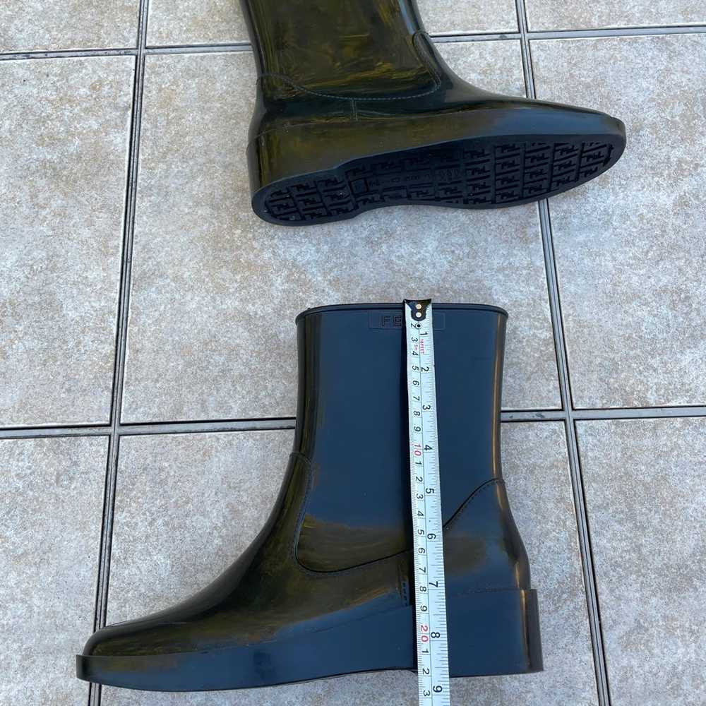 Black Fendi Rubber Rain Boots - image 11