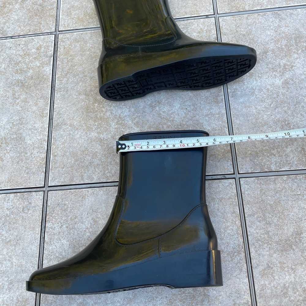 Black Fendi Rubber Rain Boots - image 12