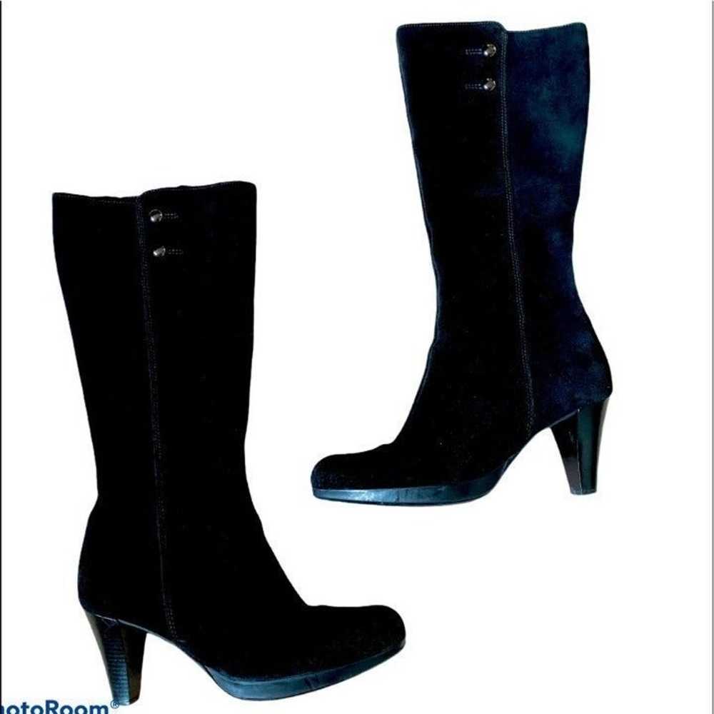 LA CANADIENE Boots Black Suede Heeled Weatherproo… - image 1