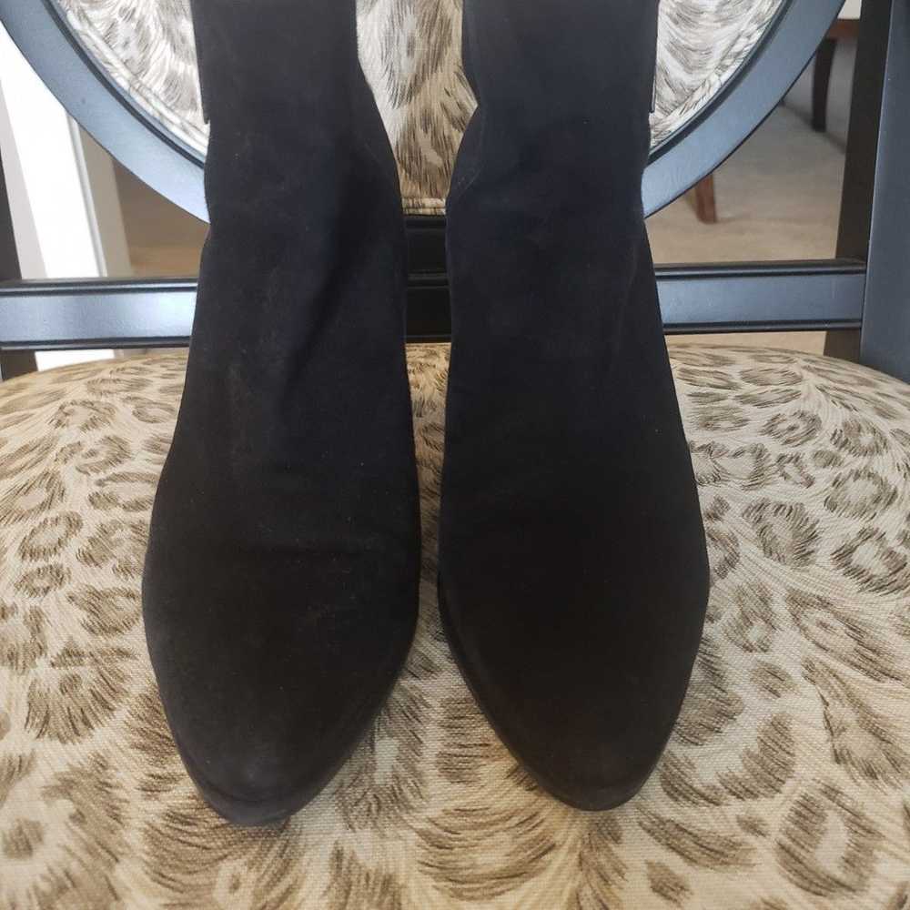 Stuart Weitzman Black Suede leather stretch Ankle… - image 2