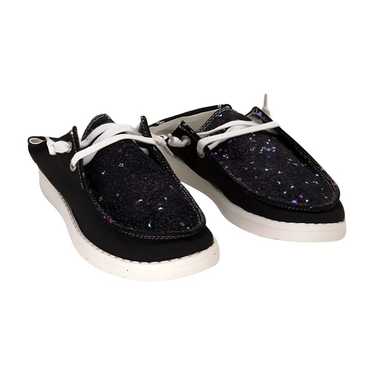 ROSY Black & Pink Glitter Boat Shoe Womens Shoes,… - image 1