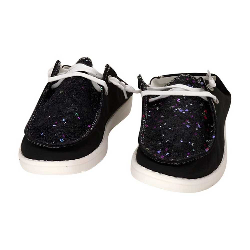 ROSY Black & Pink Glitter Boat Shoe Womens Shoes,… - image 4