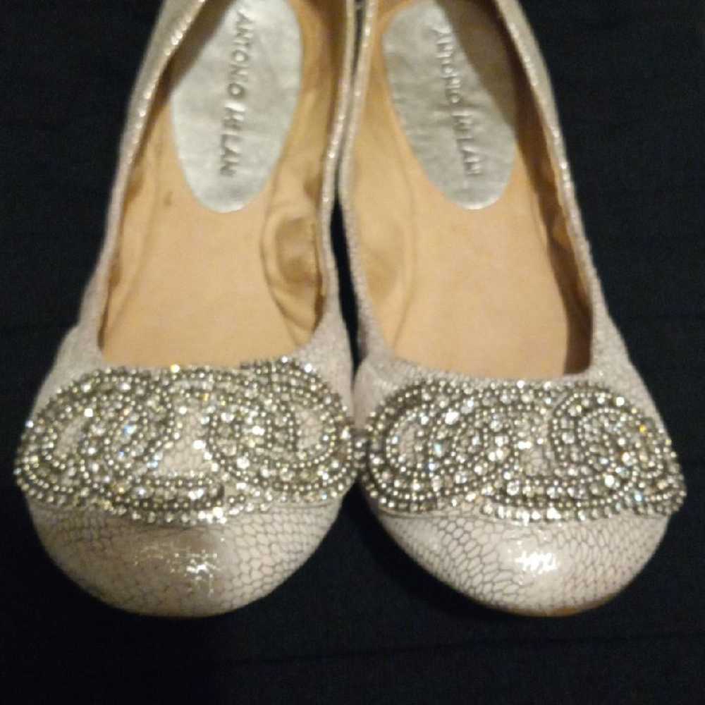 antonio melani  Rhinstone Silver/cream  flats - image 1