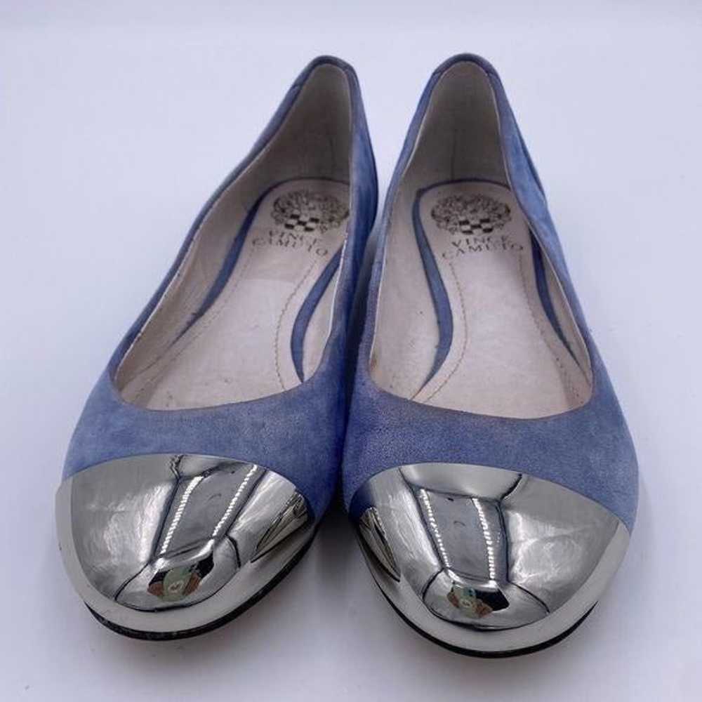 Vince Camuto 7.5 Blue Suede Silver Toe - image 2