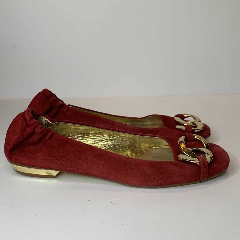 Juicy Couture red suede chain ballet flats 7.5 - image 3