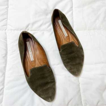 Veronica Beard Griffon Green Suede Loafers - image 1