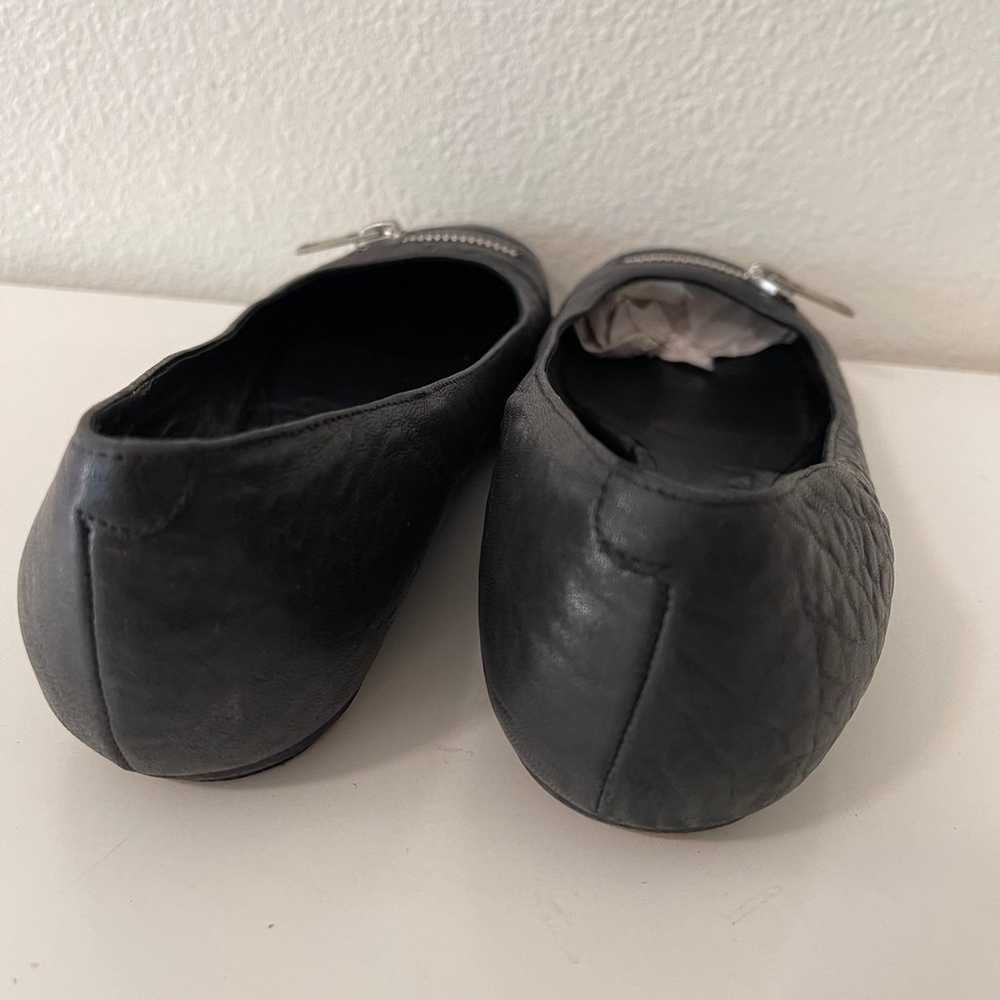 Chloe Black Leather Zipper Front Ballet Flats - image 7