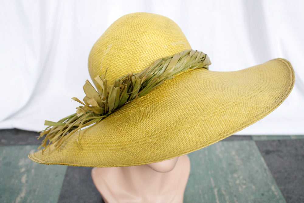 1970s IMagnin Straw Chartreuse Summer Hat - image 10