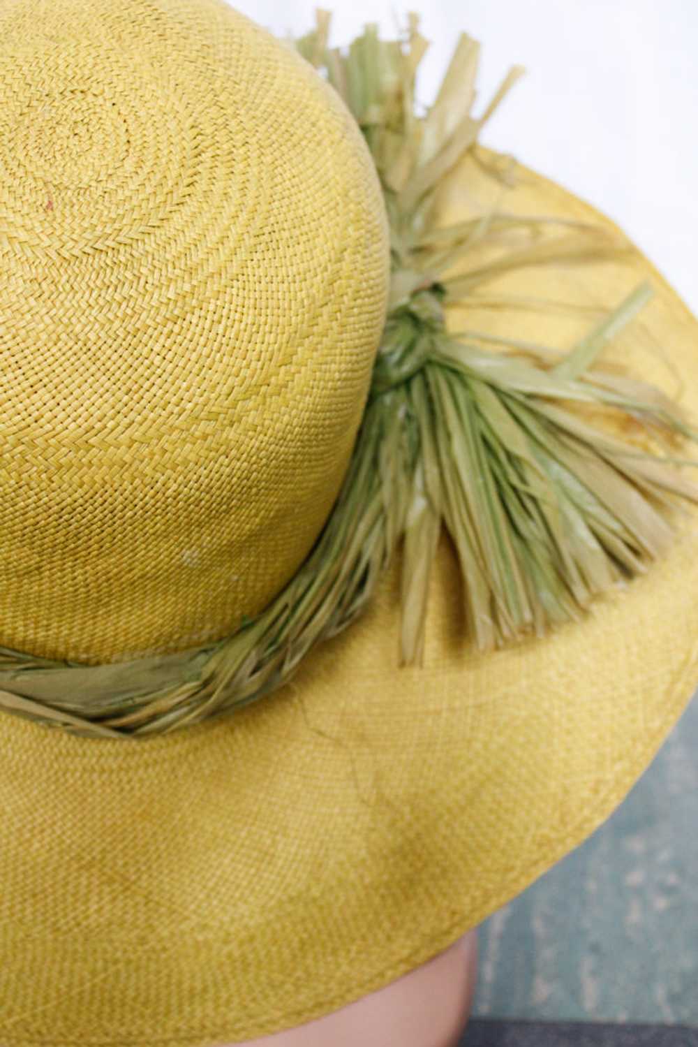 1970s IMagnin Straw Chartreuse Summer Hat - image 12