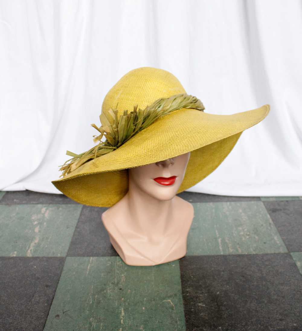 1970s IMagnin Straw Chartreuse Summer Hat - image 3