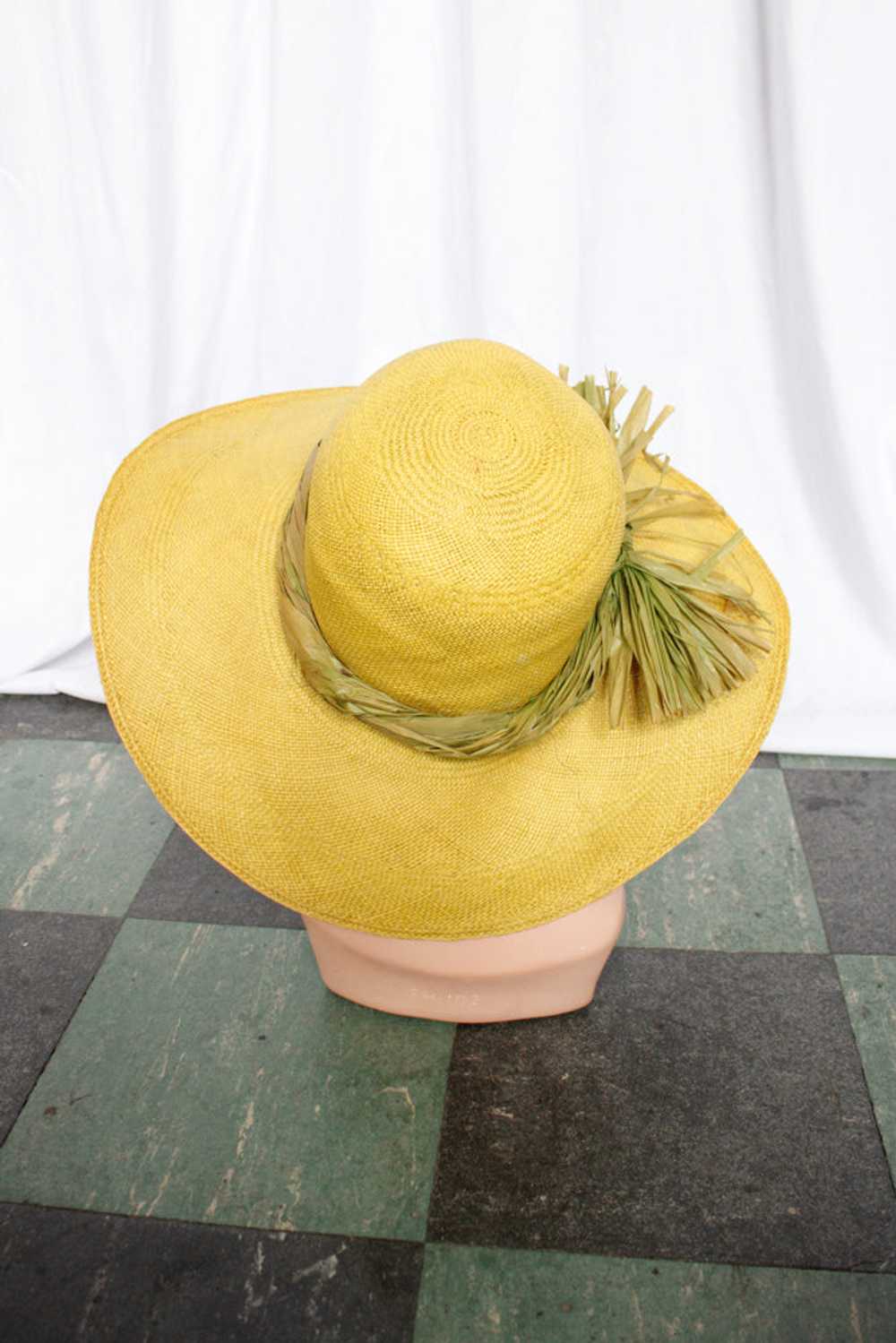 1970s IMagnin Straw Chartreuse Summer Hat - image 6