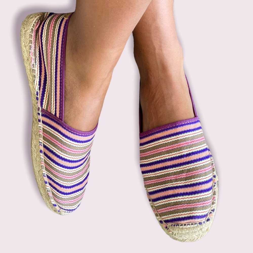 Toni Pons Striped Espadrilles Flats Size 10 - image 1