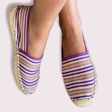 Toni Pons Striped Espadrilles Flats Size 10 - image 1